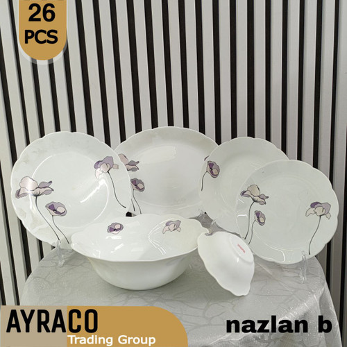 سرویس آکروپال 26 پارچه طرح نازلان بنفش