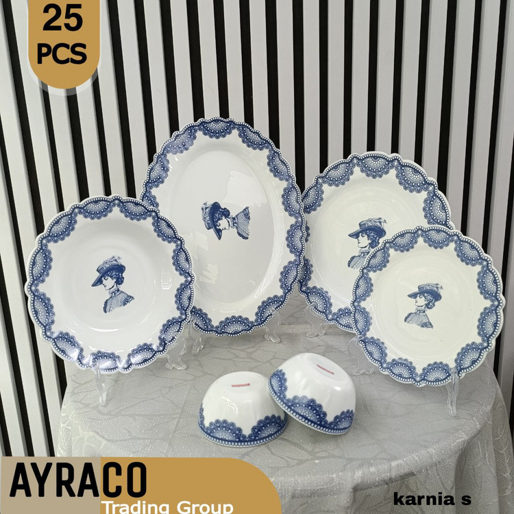 سرویس آکروپال 25 پارچه ریحان خاکستری | سرویس غذاخوری شیک، مدرن و بادوام کپی