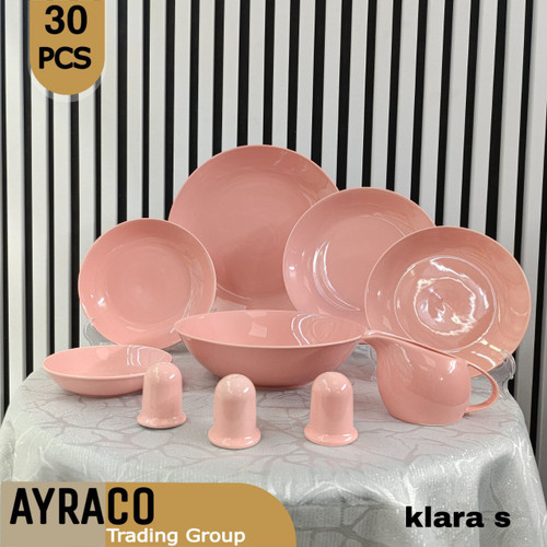 سرویس 30 پارچه صورتی برند نور | سرویس غذاخوری شیک، ظریف و بادوام