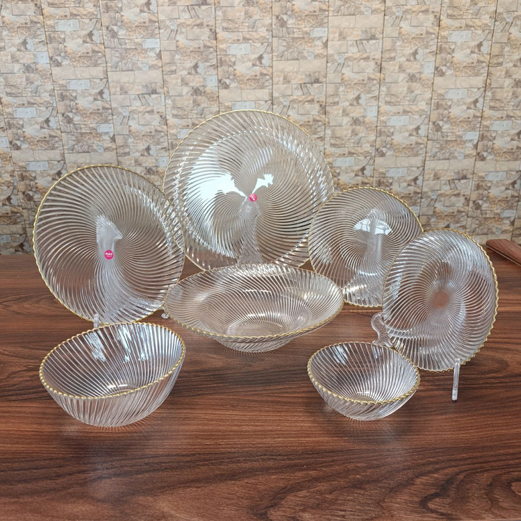 سرویس لب طلا ۳۳ پارچه مدل آلفا | سرویس غذاخوری لوکس، مجلسی و بادوام