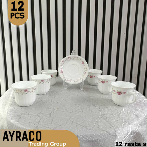 سرویس چایی خوری 12 پارچه رستا صورتی