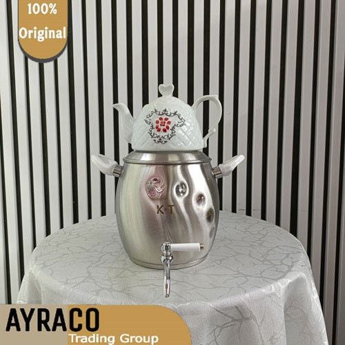 کتری و قوری استیل K&T و MAXON مدل کف چدن ۵ لیتری