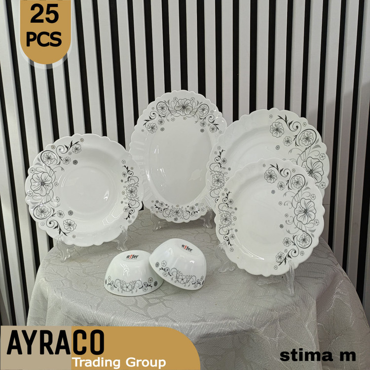 سرویس غذاخوری ۲۵ پارچه استیما مشکی برند آفر