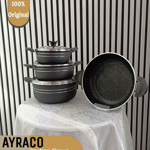 سرویس قابلمه 7 پارچه برند پروفا رنگ مشکی