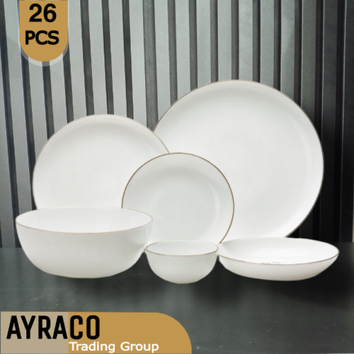سرویس آرکوپال ۲۶ پارچه گرد لب طلا کلاسیک