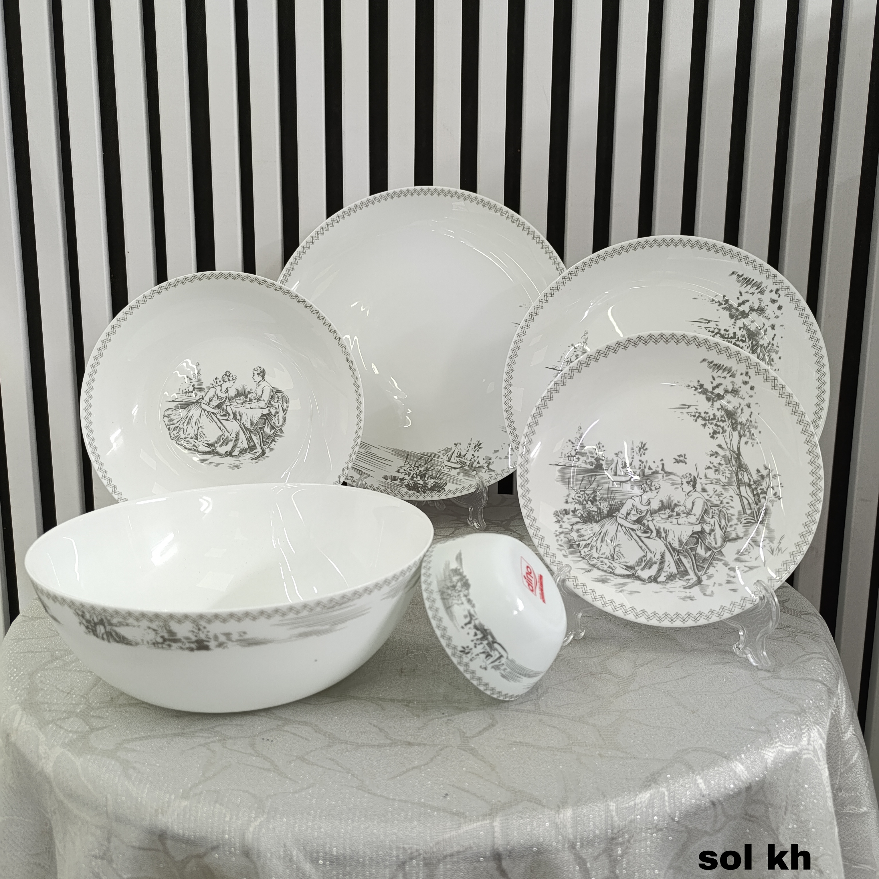 سرویس آرکوپال 26 پارچه سول خاکستری برند دینو
